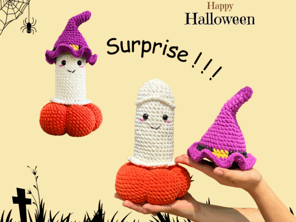 Halloween Ghost Crochet Pattern: Funny Witch Amigurumi