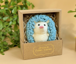Handmade hedgehog crochet plush toy, cute amigurumi woodland stuffed animal