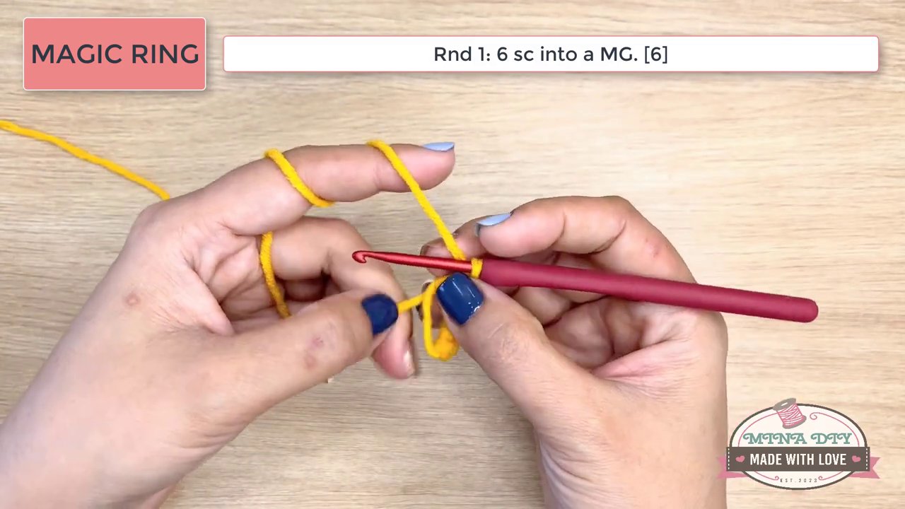 Mastering the Magic Ring and Beyond: A Beginner's Guide to Crochet Increases and Foundation Chains 6 A close-up shows the hook inserting into the foundation chain, with text detailing the first round of instructions for working around the chain.