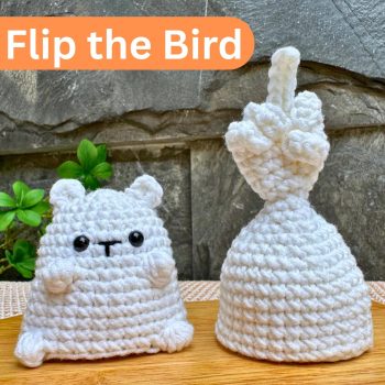 Flip the Bird Crochet Pattern: Polar Bear, Surprise Funny Amigurumi PDF