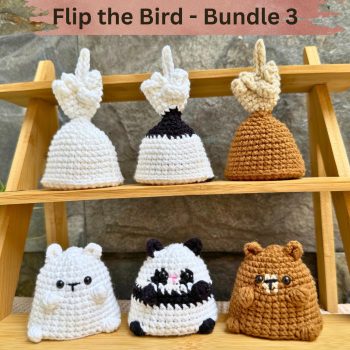 Funny Crochet Pattern Bundle 3 in 1: Flip the Bird Bear Amigurumi PDF