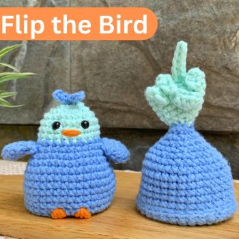 Flip the Bird Crochet Pattern: Blue Bird Amigurumi No Sew, Surprise Funny PDF