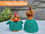 Flip the Bird Crochet Rooster Pattern, Funny Amigurumi PDF